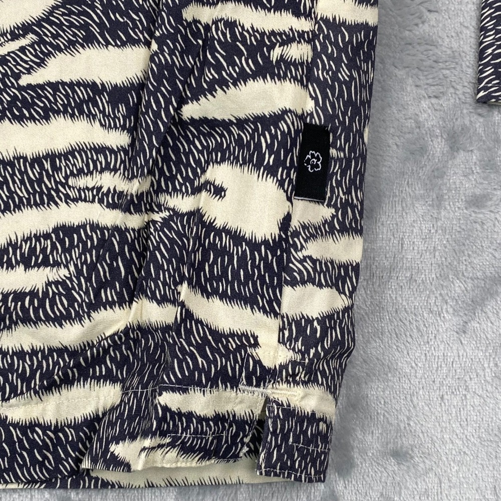 Ted Baker London Zebra Print LS Button Up Navy White Size 7 Men's XXXL NEW - Picture 4 of 11